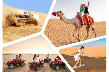 Doha : Quad Bike Desert Safari With Sandboarding & camel ride