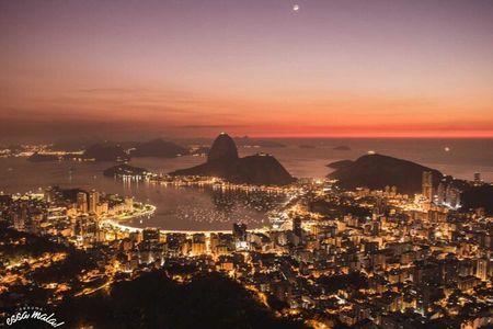 Sunrise at Dona Marta + Christ - by Alan Denis
