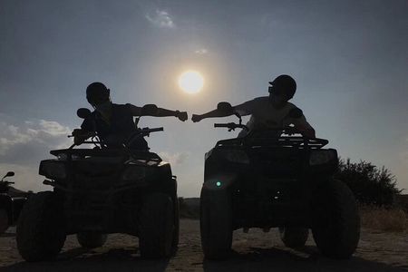 Sunset or Sunrise Atv, River and beach