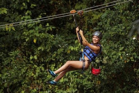Zipline + Waterfalls: with Lunch from Amber Cove Taino Bay