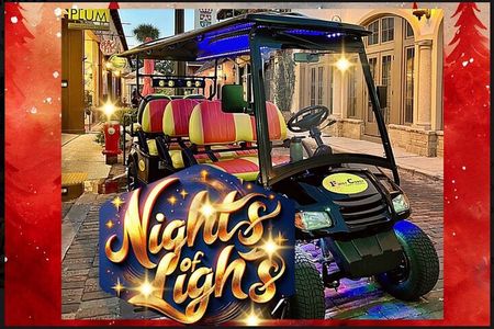 St Augustine Nights of Lights Tour on Premium Electric Cart