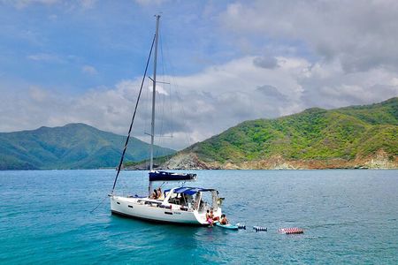 One amazing day in a private recent sailing boat in the Tayrona Park. The best sail trip from Santa Marta!