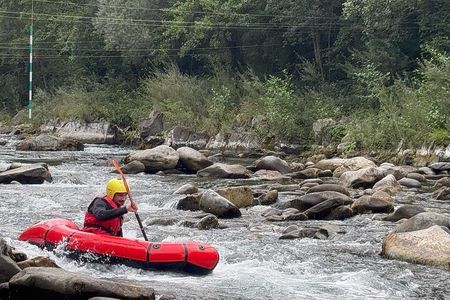 Summer kayaking in the lima stream
