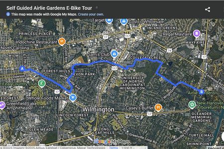 3.25-Hour Wilmington E-Bike Airlie Gardens Self-Guided Tour