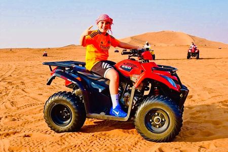 Dubai Desert Safari with Quad Bike, Camel Ride & BBQ Dinner Feast