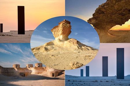Doha West Qatar Richard Serra Sculpture, Mushroom Rock Tour