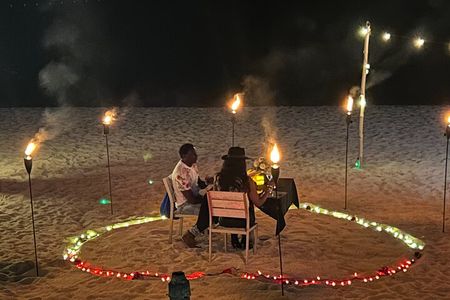 Dinner Experience and Celebration on the Beach with Decorations