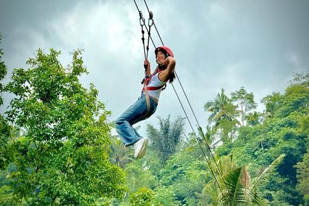 Bali Ubud Zipline, Monkey Forest and Waterfall Adventure