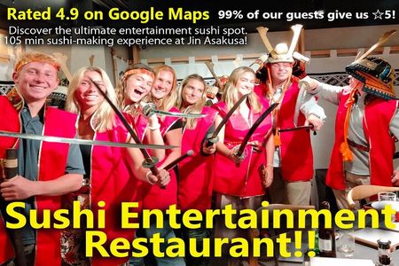 Sushi Making with Interactive Samurai Experience at JIN-ASAKUSA