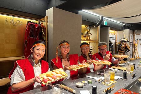 Sushi Making with Interactive Samurai Experience at JIN-ASAKUSA