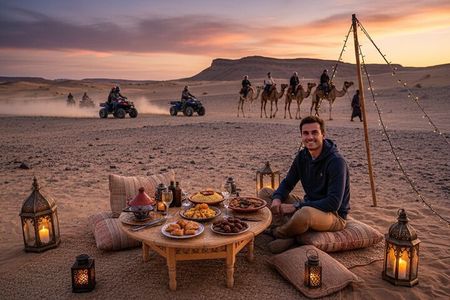From marrakech: Moroccan Dinner and Quads&Camels in Agafay desert