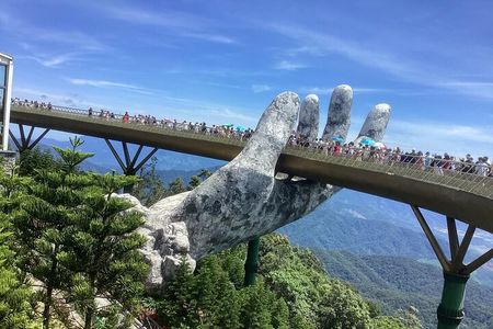 Golden Bridge-Dragon Bridge-Marble Moutain-Monkey Mountain fromHoi An or Da Nang
