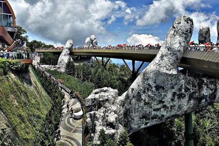 GOLDEN BRIDGE &MARBLE MOUNTAIN-AM PHU CAVE(Hell Cave)Private Tour