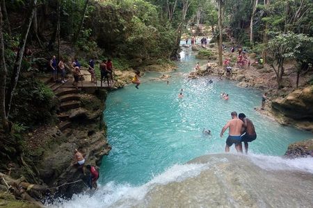 Blue Hole Waterfalls and Bamboo Rafting from Ocho Rios Jamaica