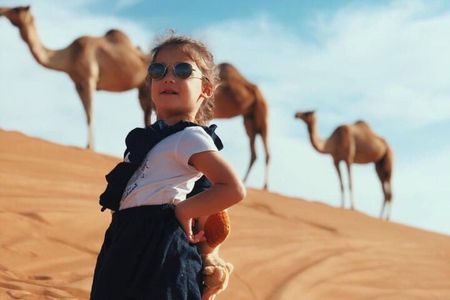  Evening Dubai Desert Safari 4X4Pickup, dune bashing, camel, BBQ