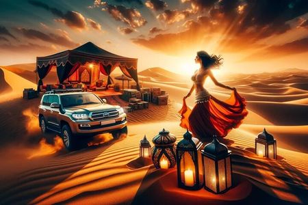 VIP Red Dunes Safari & Pick & Drop Camel Ride, Dinner, Live Shows