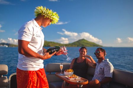 Toa Boat Bora Bora Private Sunset On Majestic Pontoon Boat