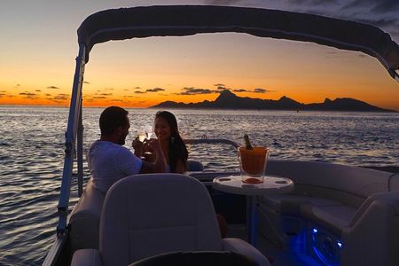 Toa Boat Bora Bora Private Sunset On Majestic Pontoon Boat