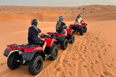 Doha : Quad Bike Desert Safari With Sandboarding & camel ride