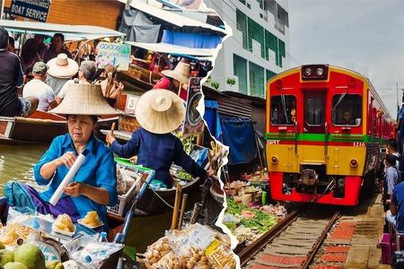 Private Floating Market and Maeklong Railway Market Day Tour 