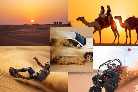 Desert Safari in Doha: Dune Bashing Camel Ride & Sandboarding