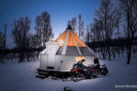 Aurora Crystal Lavvo Overnight stay with snowmobile trip