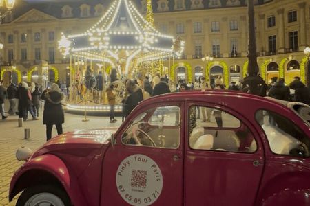  Paris Christmas Tour in a pink Citroën 2cv