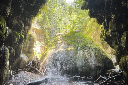 Cave Waterfall and Beach Exploration with Food Stop San Juan