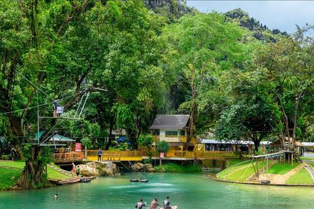 Vang Vieng:Zipline, Cave Tube, Trek,Longtail Boat, lagoon 2