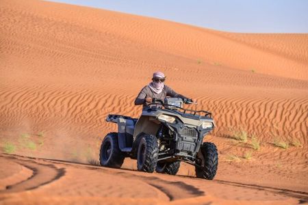 Morning Desert Safari Tour with Camel Ride Quad Bike, Dune Drive