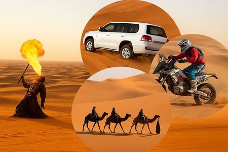 Doha Desert Safari Dune Bashing Camel Riding and Sandboarding