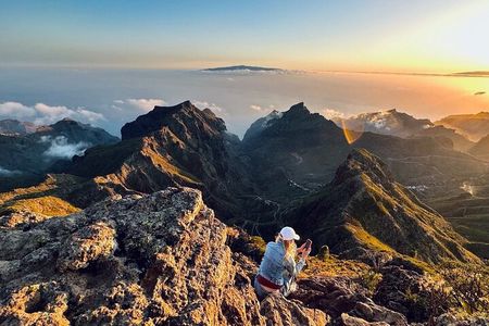 Trekking over Masca through laurel relict woods.Roque de Tarucho.