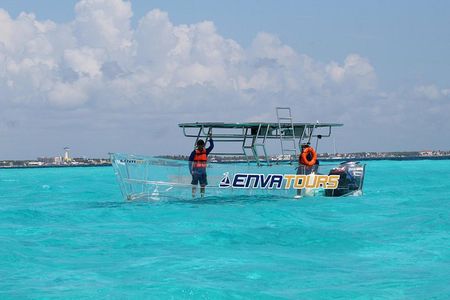 Transparent Boat with Snorkeling drinks and photo shoot
