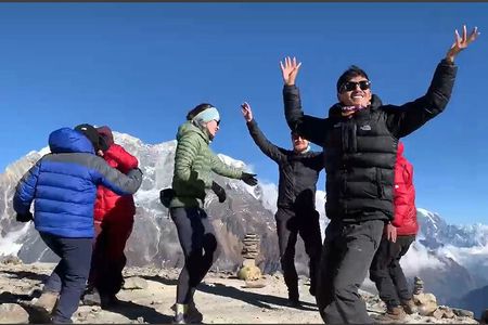Dancing in the Manaslu Circuit Trek 