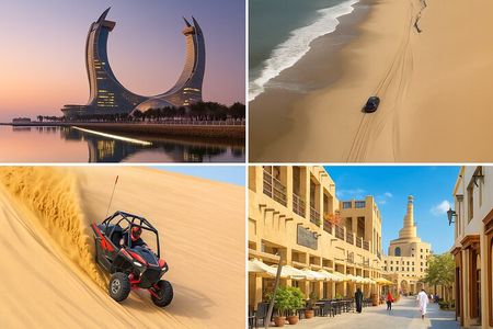 City Tour and Desert Safari with Camel Ride and Sand Boarding