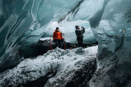 Ice Cave and Glacier Tour in Glacier Monster Truck from Gullfoss