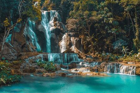 Luang Prabang to Pak Ou caves and Kuang Si falls Full-day