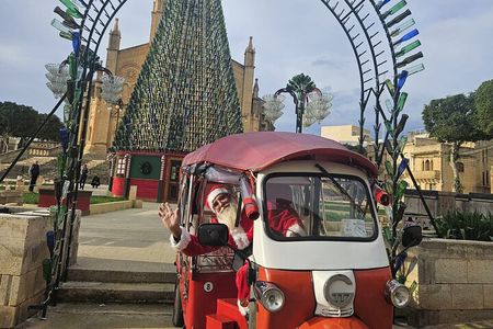 Christmas Tuk Tuk or Jeep tour in Gozo inc. Dinner