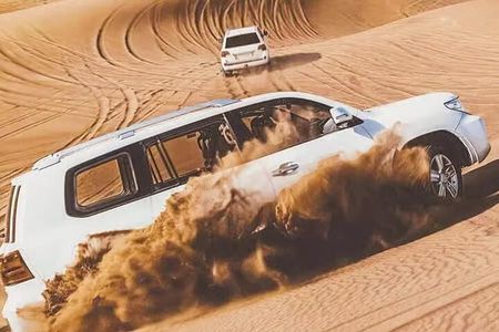 Doha Escape: Gentle Desert Safari with Camel Ride & Sandboarding