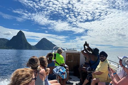 Soufriere Volcano, Waterfall and Snorkeling Tour by speedboat
