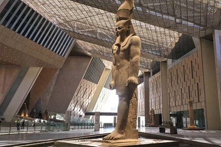 The Grand Egyptian Museum and Pyramids, &sphinx & Nile felucca