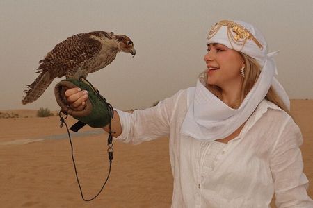 Private Morning Desert Safari Dubai + Camel Ride & Falcon Photo