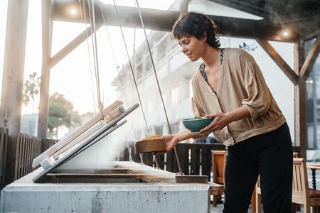 Make Lunch with Onsen Kitchen in Unzen