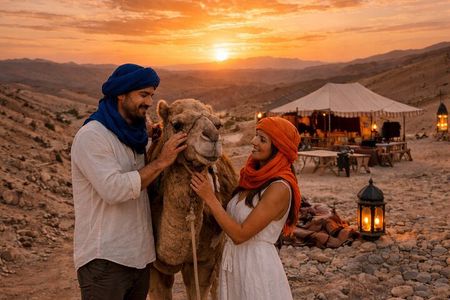 Marrakech Agafay Desert : Camel Ride Sunset and Dinner Show 