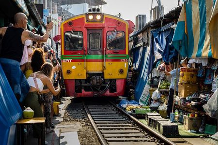Private Tour to Railway and Floating Markets with Thai desserts