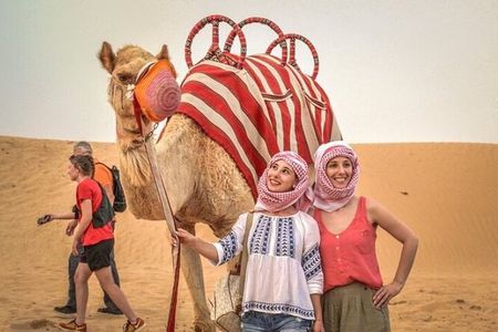 Private Dubai Morning Desert Safari with Camel Ride, Sandboarding