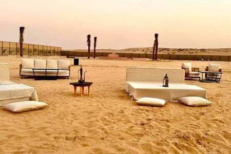 VIP Dubai Desert Safari with Camel Ride, Sandboarding & BBQ Dinne