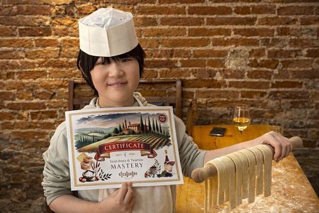 Florence: Pasta Cooking Class for Families & Wine and Soft Drinks