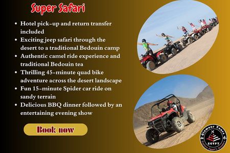 Super Safari in Hurghada: Quad Bike, Spider Car, Jeep & BBQ