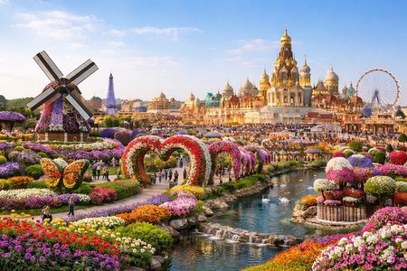 Dubai: Miracle Garden & Global Village Private Tour